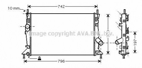 Радіатор, Система охолодження двигуна AVA COOLING FDA2370 (фото 1)