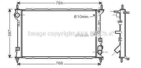 Радіатор, Система охолодження двигуна AVA COOLING FDA2411 (фото 1)