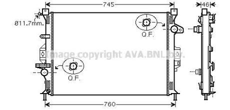 Радиатор охлаждения двигателя AVA COOLING FDA2421