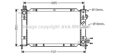 Радиатор охлаждения двигателя AVA COOLING FDM388