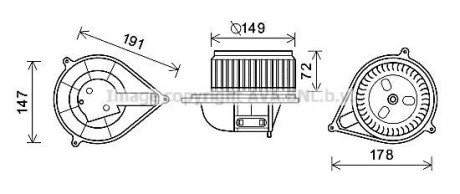 Двигатель вентиляции салона AVA COOLING FT8427