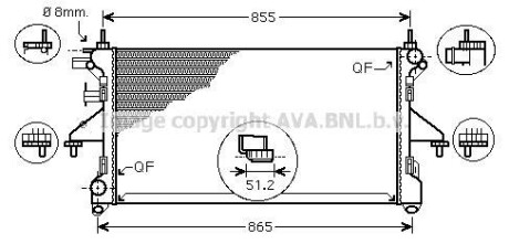 Радиатор охлаждения двигателя AVA COOLING FTA2399