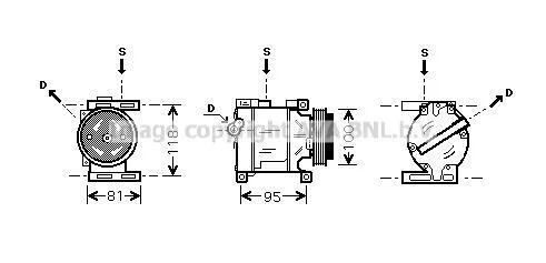 Компрессор кондиционера AVA COOLING FTAK090 (фото 1)