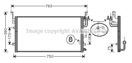 Радиатор кондиционера (Конденсатор) AVA COOLING HY5135