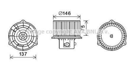 Вентилятор салону AVA COOLING HY8403