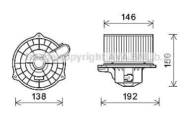 Двигатель вентиляции салона AVA COOLING HY8554