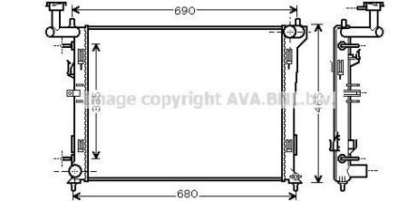 Радиатор охлаждения двигателя AVA COOLING HYA2180