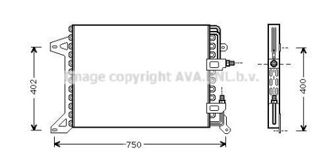 Радиатор кондиционера (Конденсатор) AVA COOLING IV5034