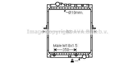 Радиатор охлаждения двигателя AVA COOLING ME2183