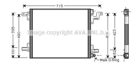 Радиатор кондиционера (Конденсатор) AVA COOLING MS5377