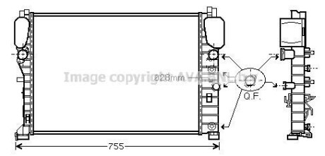 Радиатор охлаждения двигателя AVA COOLING MSA2394