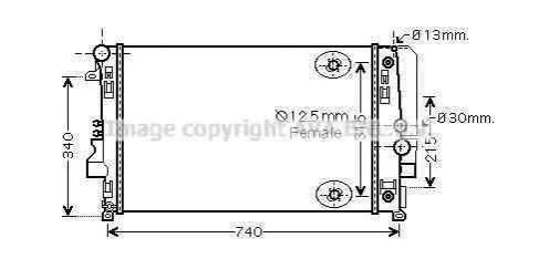 Радіатор, Система охолодження двигуна AVA COOLING MSA2460 (фото 1)