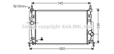 Радиатор охлаждения двигателя AVA COOLING MZ2246