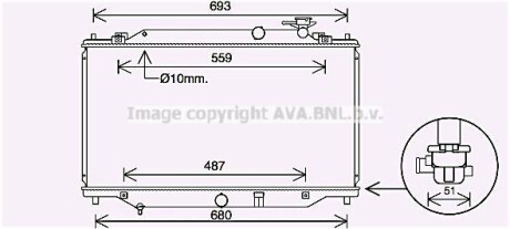 Радиатор охлаждения двигателя AVA COOLING MZ2269