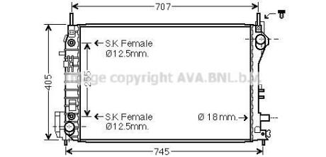 Радиатор охлаждения двигателя AVA COOLING OL2559