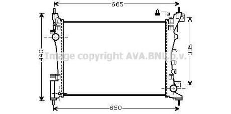 Радиатор охлаждения двигателя AVA COOLING OL2574 (фото 1)