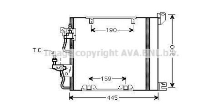 Радиатор кондиционера (Конденсатор) AVA COOLING OL5368D