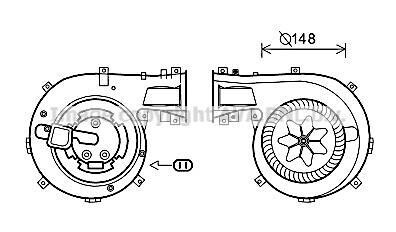 Двигатель вентиляции салона AVA COOLING OL8618