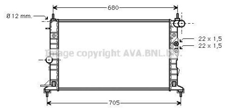 Радиатор охлаждения двигателя AVA COOLING OLA2244