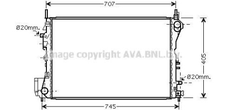 Радиатор охлаждения двигателя AVA COOLING OLA2395