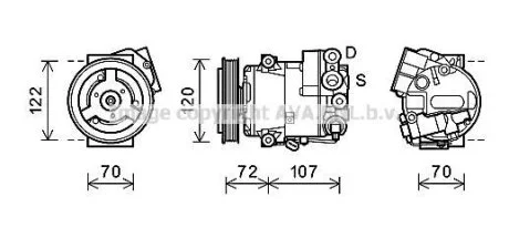 Компрессор кондиционера AVA COOLING OLAK595