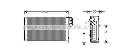 Радиатор отопителя салона AVA COOLING PE6100