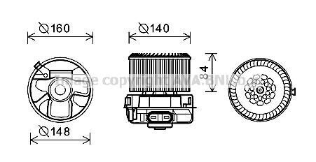 Двигатель вентиляции салона AVA COOLING PE8369