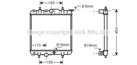 Радиатор охлаждения двигателя AVA COOLING PEA2224