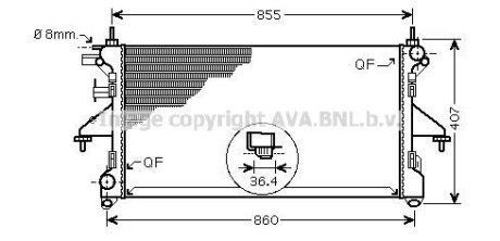 Радиатор охлаждения двигателя AVA COOLING PEA2304