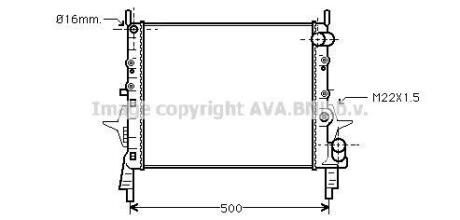 Радиатор охлаждения двигателя AVA COOLING RT2158
