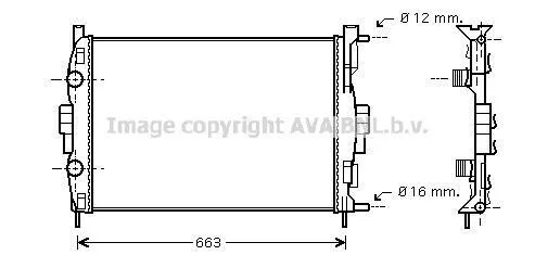 Радиатор охлаждения двигателя AVA COOLING RT2307 (фото 1)
