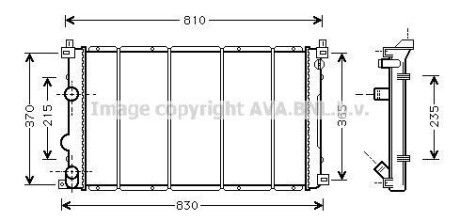 Радиатор охлаждения двигателя AVA COOLING RT2361