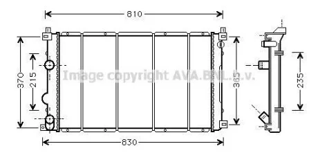Радиатор охлаждения двигателя AVA COOLING RT2361