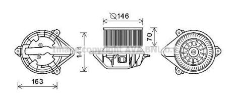 Двигатель вентиляции салона AVA COOLING RT8577