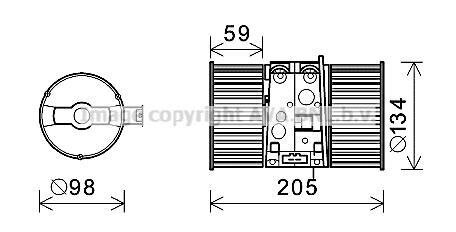 Вентилятор салону AVA COOLING RT8586