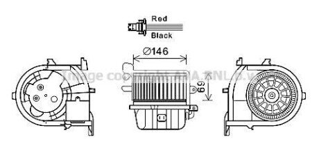 Двигатель вентиляции салона AVA COOLING RT8588