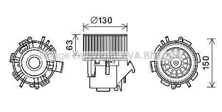 Двигатель вентиляции салона AVA COOLING RT8599