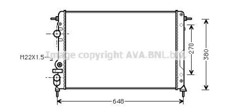 Радиатор охлаждения двигателя AVA COOLING RTA2241