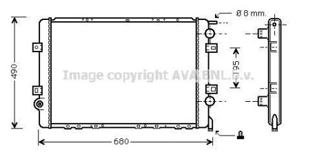 Радиатор охлаждения двигателя AVA COOLING RTA2264