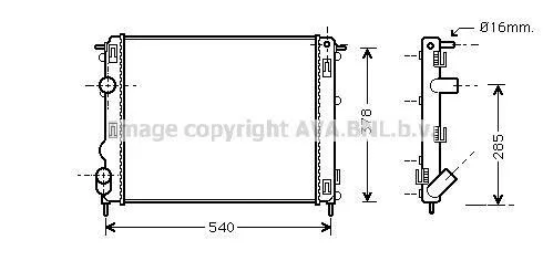 Радиатор охлаждения двигателя AVA COOLING RTA2272 (фото 1)