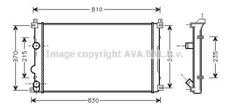 Радиатор охлаждения двигателя AVA COOLING RTA2322