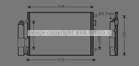 Радиатор кондиционера (Конденсатор) AVA COOLING RTA5275D