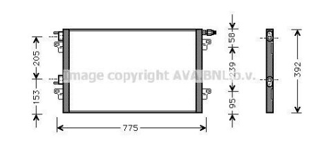 Радиатор кондиционера (Конденсатор) AVA COOLING RTA5280 (фото 1)