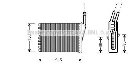 Радиатор отопителя салона AVA COOLING RTA6249