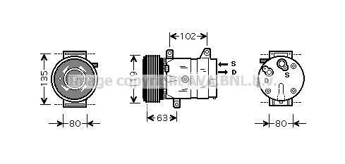 Компрессор кондиционера AVA COOLING RTAK440 (фото 1)