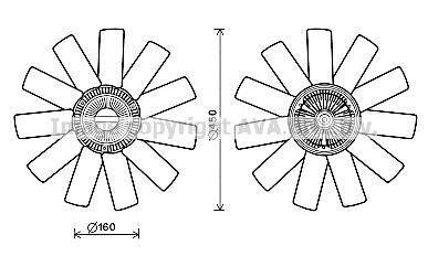 Вентилятор радиатора охлаждения AVA COOLING RTF558