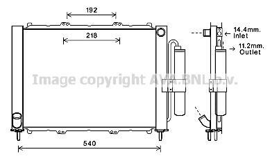 Радиатор охлаждения двигателя AVA COOLING RTM497