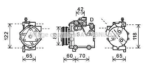 Компрессор кондиционера AVA COOLING SZAK125 (фото 1)