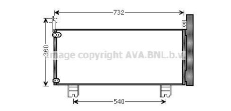 Радиатор кондиционера (Конденсатор) AVA COOLING TO5660D