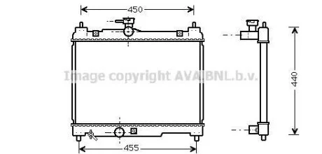 Радиатор охлаждения двигателя AVA COOLING TOA2251